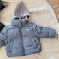 2025 New Winter Baby Toddler Boy Korean Style Knitted Patchwork Hooded Jacket Coat Thicken Outdoor Wear 2-7YEARS