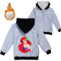 Winter Thick Boys Girls With Zipper Coats The Little Mermaid keep Warm Hoodies Jackets Children Casual Outerwear Sweatshirt