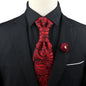 New Men's Premium Paisley Tie Brooch Set Red Black Blue Ajustable Neck Tie Luxury Classic Suit Tuxedo Groom Wedding Accessories