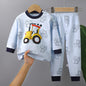 2025 New Kids Autumn Warm Pajamas Baby Boys Girls Cartoon Dinosaur Long Sleeve T-Shirt with Pants Pyjamas Toddler Clothing Sets