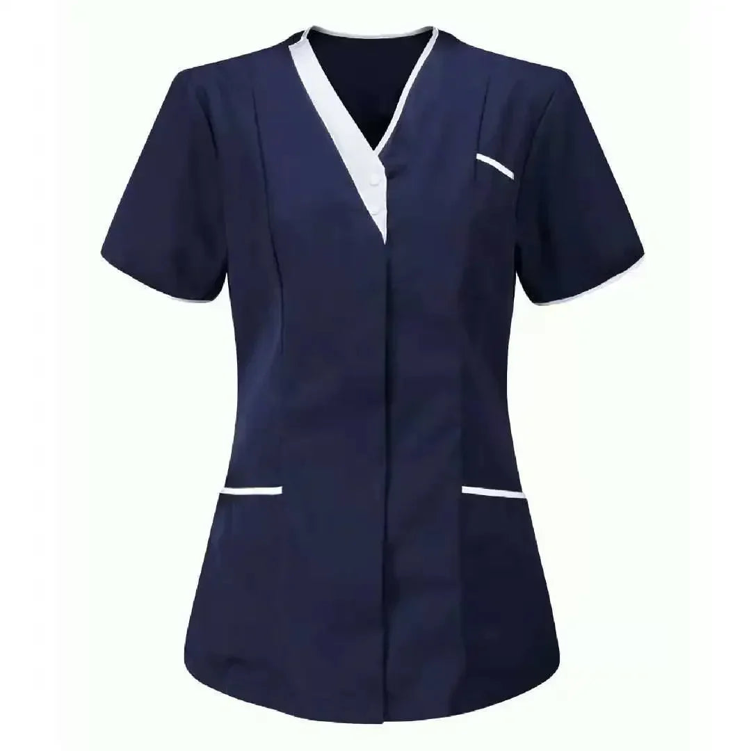 2025 New Hospital Hand Washing Clothes Tops Pure Cotton Skin Friendly Nursing Work Clothes Tops Waiter Uniform Work Clothes