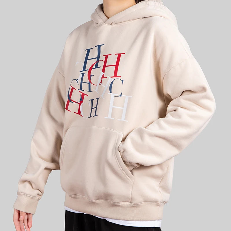 CHCH Autumn Winter Women's Hoodies Warm Oversize Luxury Print Letters Fleece Loose High Quality Hooded Sweatshirt