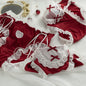 SP&CITY Lolita Lace Cotton Crotch Red Panties Low Waist Cute Ruffle Hollow Out Mesh Underwear Women’s Christmas Seamless Briefs