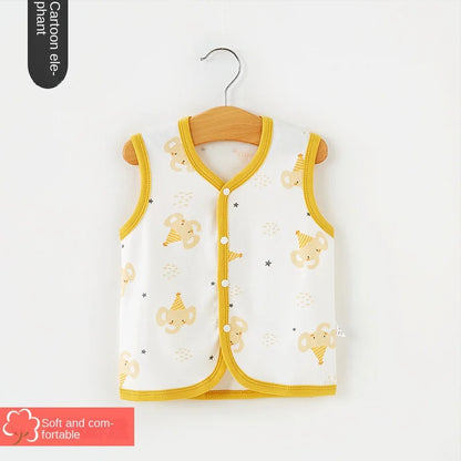 Baby Vest Spring and Autumn Thin Cotton Girls' Sweetheart Waistwear Neonatal Belly Care Boys' Horse Jacket Children's Vest