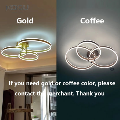 Modern Rings LED Chandelier Ligthing Lustre For Living Room Bedroom Home Ceiling Mounted Hanging Lamp Indoor Ceiling chandelier