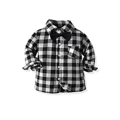 Top Autumn Winter Toddler Boys Plaid Gentleman Shirts Tops Kids Boy Long Sleeve Bowtie Lapel Blouse Children Costume