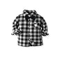 Top Autumn Winter Toddler Boys Plaid Gentleman Shirts Tops Kids Boy Long Sleeve Bowtie Lapel Blouse Children Costume