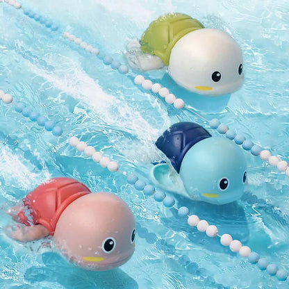 3PCS Baby Bath Toys Water Chain Clockwork Bathing Cute Swimming Turtle Toy Toddler Pool Beach Classic Toy For Kids Water Playing