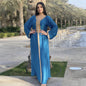 Eid Satin Abaya Dubai Jalabiya Muslim Dress Turkey Islam Robe Longue Djelaba Femme Musulman Dresses for Women Kaftan Marocain