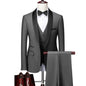 Men Skinny 3 Pieces Set Formal Slim Fit Tuxedo Prom Suit / Male Groom Wedding Blazers High Quality Dress Jacket Coat Pants Vest