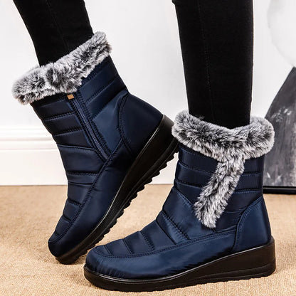 Women's Boots Snow New Ladies Shoes Platform Women Shoes Lightweight Mid High Boots Solid Women's Winter Shoes Boots Botas Mujer