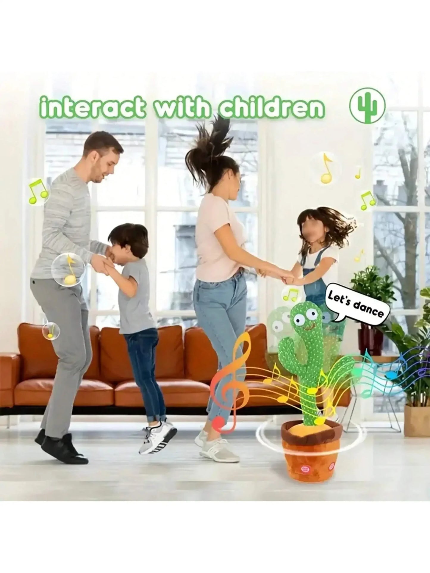 1pc-Dancing Talking Cactus Toys For Baby Boys And Girls, Singing Mimicking Recording Repeating What You Say Sunny Cactus Up Plus (Toy)