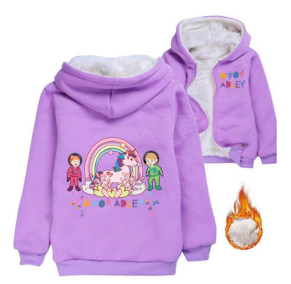 A for Adley Cartoon Boys Coat Children's Clothing for Winter Cotton Kids Parkas Little Girls Zipper Coats Toddlers Baby Jacket