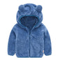 New Autumn Winter Boys Jacket Cute Little Bear Keep Warm Princess Girls Coat Hooded Zipper Fashion Baby Outerwear Kids Clothes