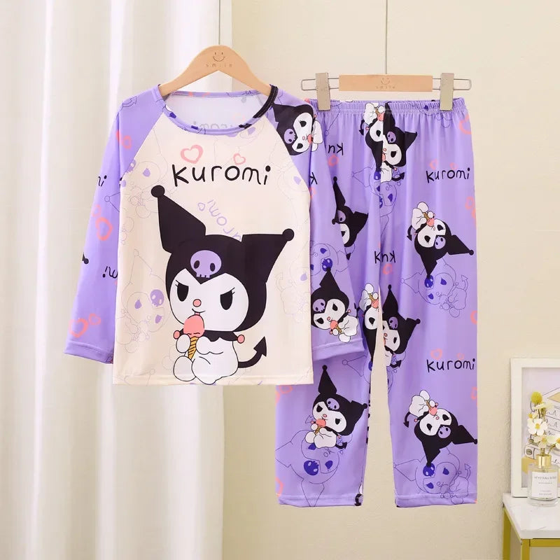 Miniso Winter Autumn Children's Pajamas Set 2025 Cute Anime Cartoon Kids Pijama Boy Girl Sleepwear Long-Sleeved Pants Loungewear