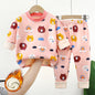 New 2025 Autumn Winter Kids Thicken Warm Pajamas Baby Boys Girls Cartoon Long Sleeve Pyjamas Toddler Sleepwear Clothing Sets