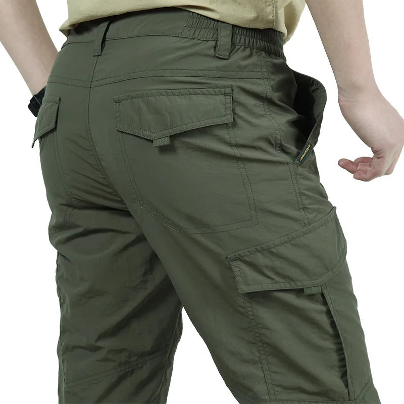 Men's Summer Tactical Cargo Pants Lightweight Casual Waterproof Trousers Casual Pants Wear-resisting Multi-pocket Outdoor Hiking