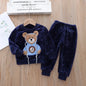 Baby Boy Winter Sets Plush Hooded Jacket 2pcs Children's Casual Outfit Suits Kids Arctic Velvet Tracksuit Toddler Girl Clothing