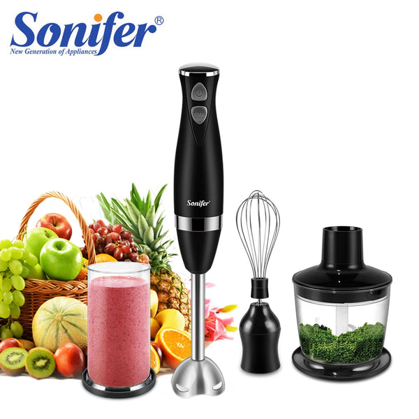 Sonifer 3 in 1 Immersion Blender Electric Hand Blender 500 W with Detachable Base chopper whisk For juices jams mincemeat