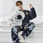 2025 New Winter Plus Size Long Sleeve Thick Warm Flannel Pajama Sets For Men Cute Cartoon Sleepwear Pyjama Homewear Home Clothes