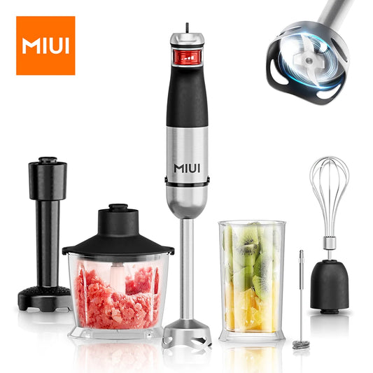 MIUI Electric Hand Held Stick Blender 6-in-1 Multi-Purpose Immersion Hand Blender,Stainless Steel Blades,Home & Kitchen,1200W