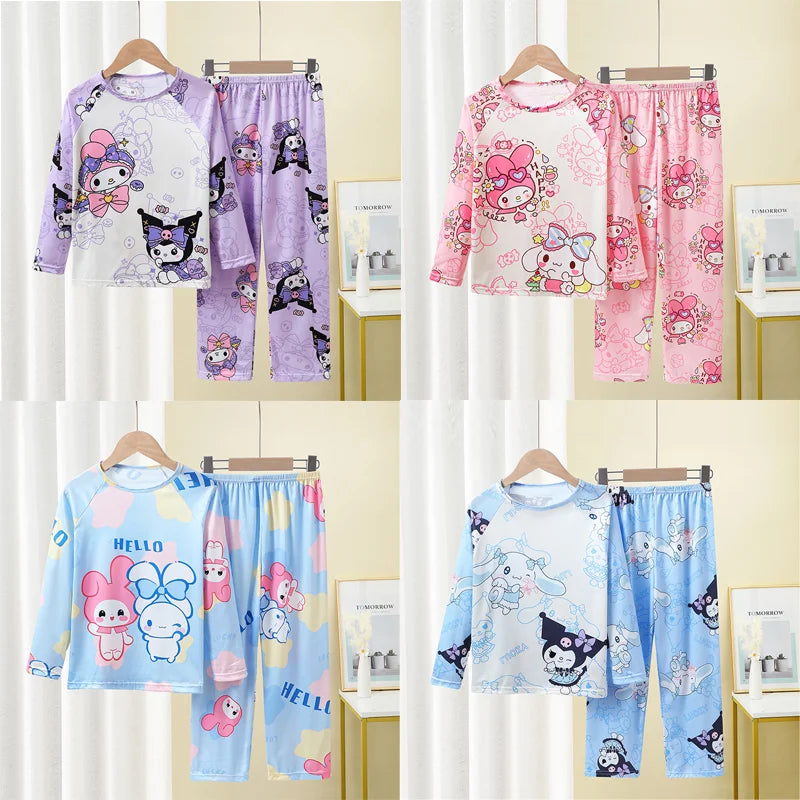 Miniso Winter Autumn Children's Pajamas Set 2025 Cute Anime Cartoon Kids Pijama Boy Girl Sleepwear Long-Sleeved Pants Loungewear