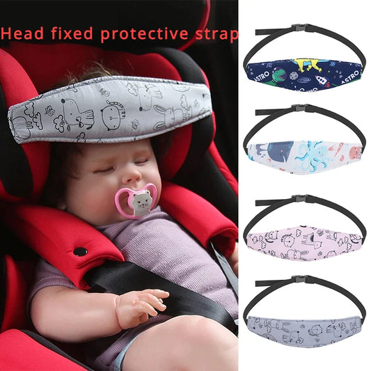 Baby Head Fixation Belt Car Seat Head Support Pushcart Fixation Belt Adjustable Sleep Positioner Baby Safety Pillow