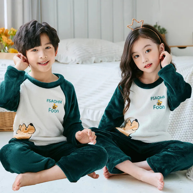 Men's Children's Pajamas Pajama Girl Winter Children Set Pijama Loungewear Child House Clothing Sleepwear Robe Mother Kids