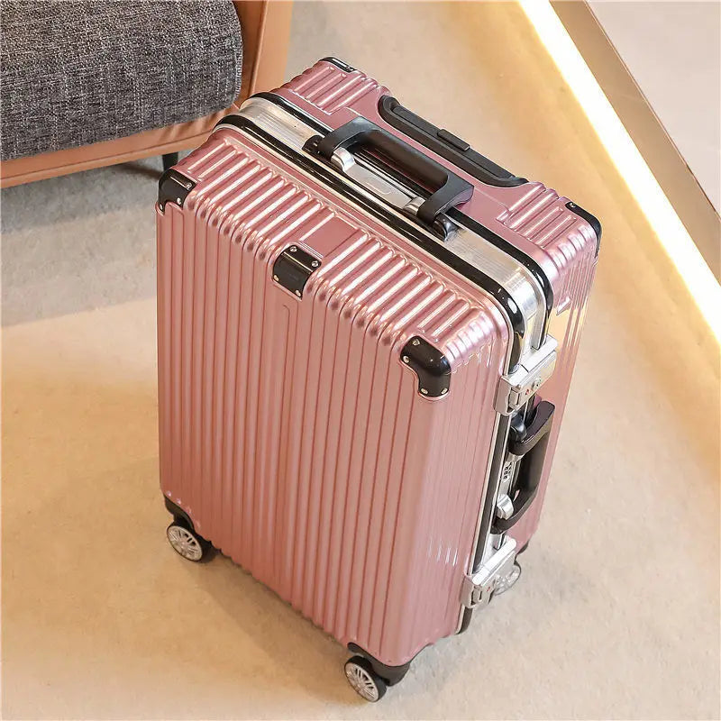 Aluminum Frame Carry-On Suitcase Luggage Mute Trolley Case Universal Wheel Durable And Sturdy Password Valise De Voyage