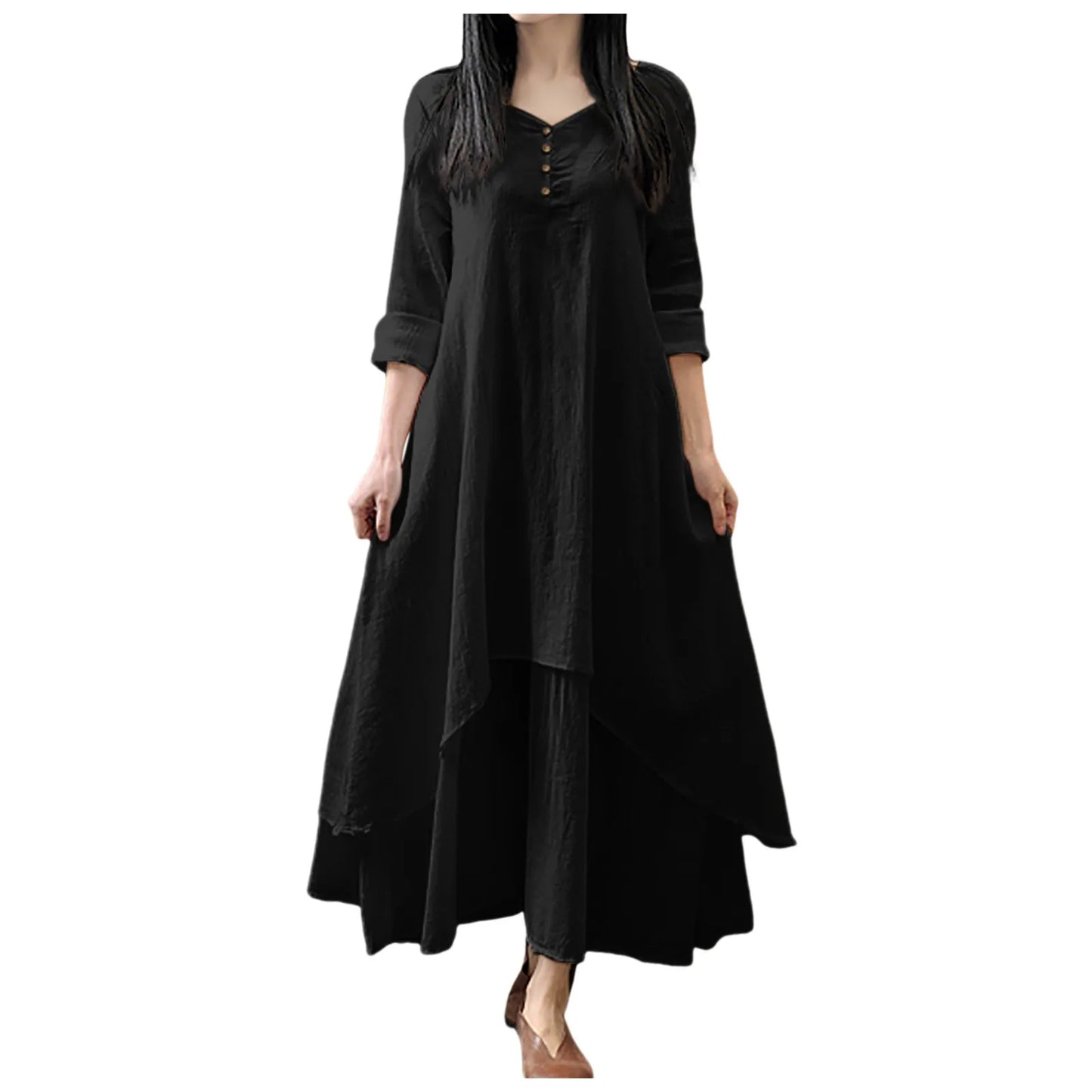 Women Cotton Linen Chic Maxi Dresses