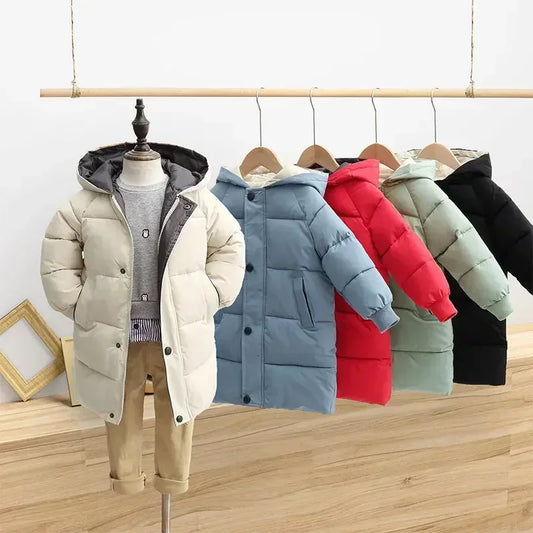 2-12Y Russian Kids Children's Down Outerwear Winter Clothes Teen Boys Girls Cotton-Padded Parka Coats Thicken Warm Long Jackets