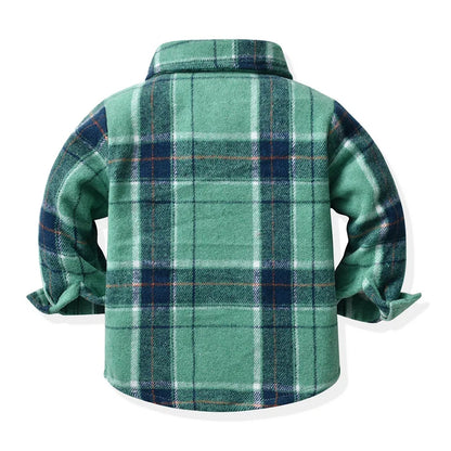 Top Newborn Uniex Baby Boys Girls Long Sleeve Flannel Shirts Single Breasted Lapel Blouse Tops Toddler Infant Clothes