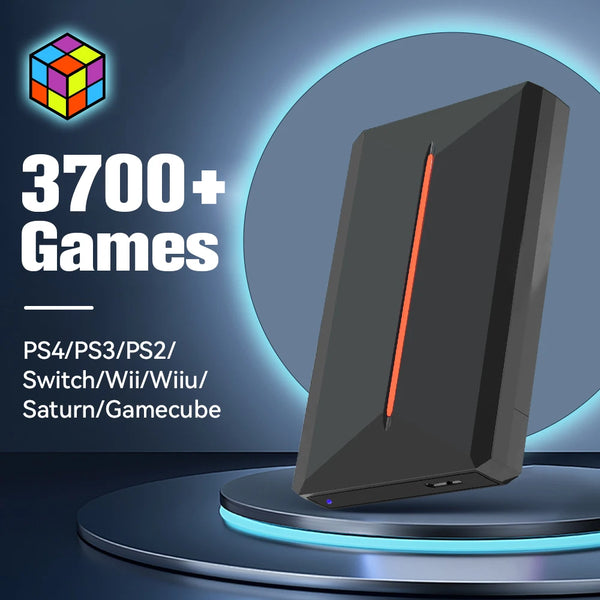 Hyper Base Lbox 500GB Gaming Hard Drive For PS4/PS3/PS2/Wii/Wiiu/Gamecube/Saturn With 3700+ Games Plug&Play For Win PC Launchbox