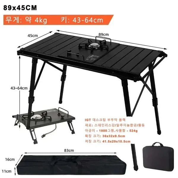 IGT Tactical Table Spliceable Portable Outdoor Camping Aluminum Alloy Lightweight Folding Picnic Hiking Table Portable BBQ Table