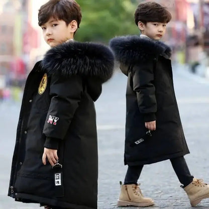 2025 Children Warm Clothing toddler boy Clothes Teen Down Cotton Padded Winter Jackets Hooded Coat Thicken Outerwear Kids Parka