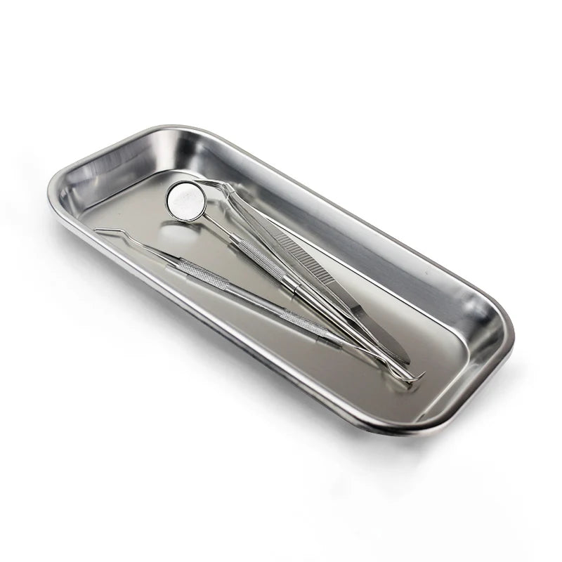 1/2pcs Kitchen Tray Stainless Steel Square Storage Tray Dental Medical Tool Nail Tattoo Dental Medical Device Supplies Tray Dish