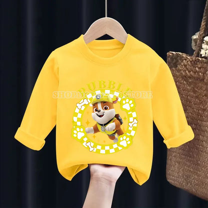 Paw Patrol Long Sleeve Autumn Winter Children Chase Skye Tops Cartoon Anime Boys & Girls Baby Base T-shirt Clothing Kids Gift