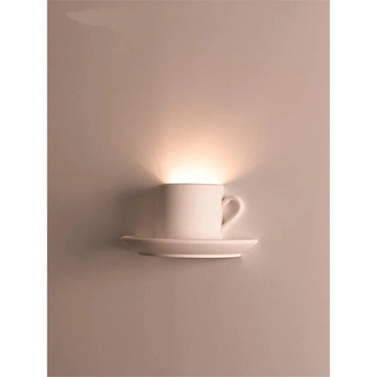 Modern Simple Plaster Teacup Shape Wall Lamps Living Room Hallway Aisle  Entrance Lighting Dining Room Art Decor LED Wall Ligths