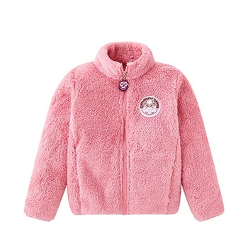 4 5 6 7 8 9 10 11 12 Years Winter Girls Jacket Plus Velvet Keep Warm Cute Bear Hooded Little Princess Coat Children's Clothing