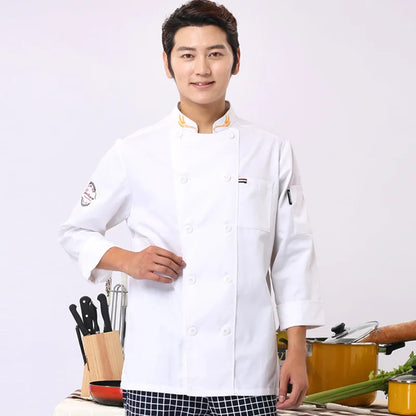 Catering Chef Overalls Men's Short-sleeved Summer Hotel Restaurant Cafeteria Baking Pastry Kitchen Chef Uniform Long-sleeved