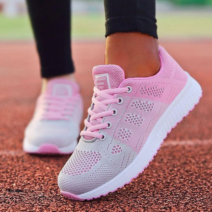 2025 New Fashion Breathable Sneakers For Women Plus Size Trainers Sneakers Women Mesh Fabric Lace Up Woman Shoes Female Footwear