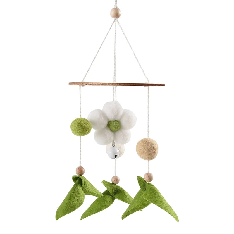 Baby Bed Bell Wood Mobile Toddler Rattles Toys Crib Bell Rattles Boho Style Kids Musical Toys 0-12 Months For Baby Newborn Gifts