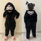 Kawaii Kuromi Blanket Sleepers Kids Cosplay Costume Sanrio Sleepwear Onesie Boys Girls Pijamas Winter Warm Children's Clothing