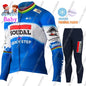 Kids Soudal Quick Step 2025 Cycling Jersey Winter Set World Champion Boys Girl Cycling Clothing Bike Thermal Jacket Suit Maillot