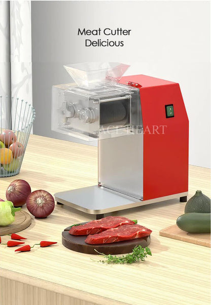 850W Commercial Home Meat Slicer Automatic Shred Slicer Dicing Machine Electric Multi Function Red Meat Grinder