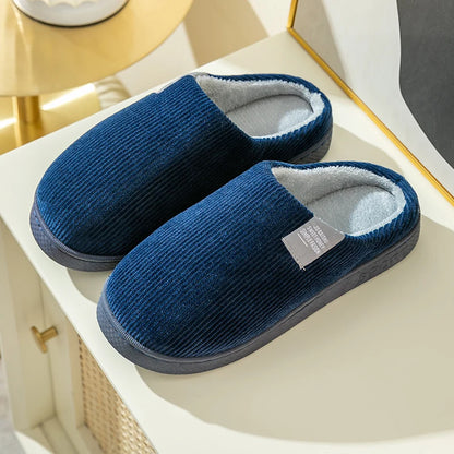 Winter Warm Fur Slippers Men Women Couples House Non-slip Soft Shoes Casual Flat Heel Home Indoor Bedroom Plush Slippers