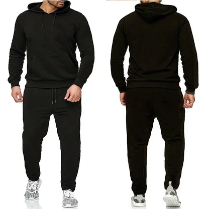 Basic Men/Women 2Pcs/Sets Sweatshirt Hoodies Pants 2025 Male Gyms Fitness Tops Joggers Sportswear Tracksuits