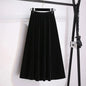 Women Large Size 4XL A-line Long Skirts Autumn Winter Ladies High Waist Skirt New Female Golden Velvet Maxi Skirt