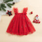 Toddler Christmas Tutu Dress Baby Girl Sleeveless Layered Tulle Dress Little Girl Princess Dresses Christmas Outfit Size 6M-4Y