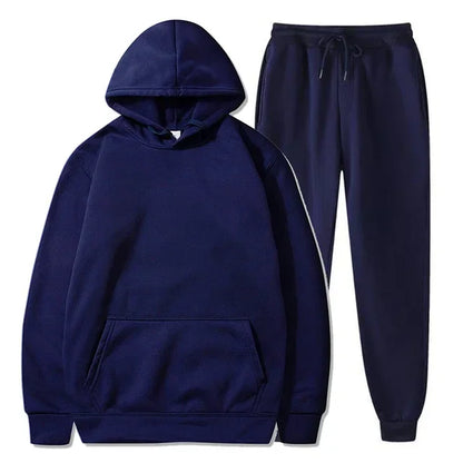 Basic Fleece Hoodies And Sweat Pants Set Men Jogger Set Wholesale Track Suit Sportswear Tracksuits Unisex Ensemble Jogging Homme